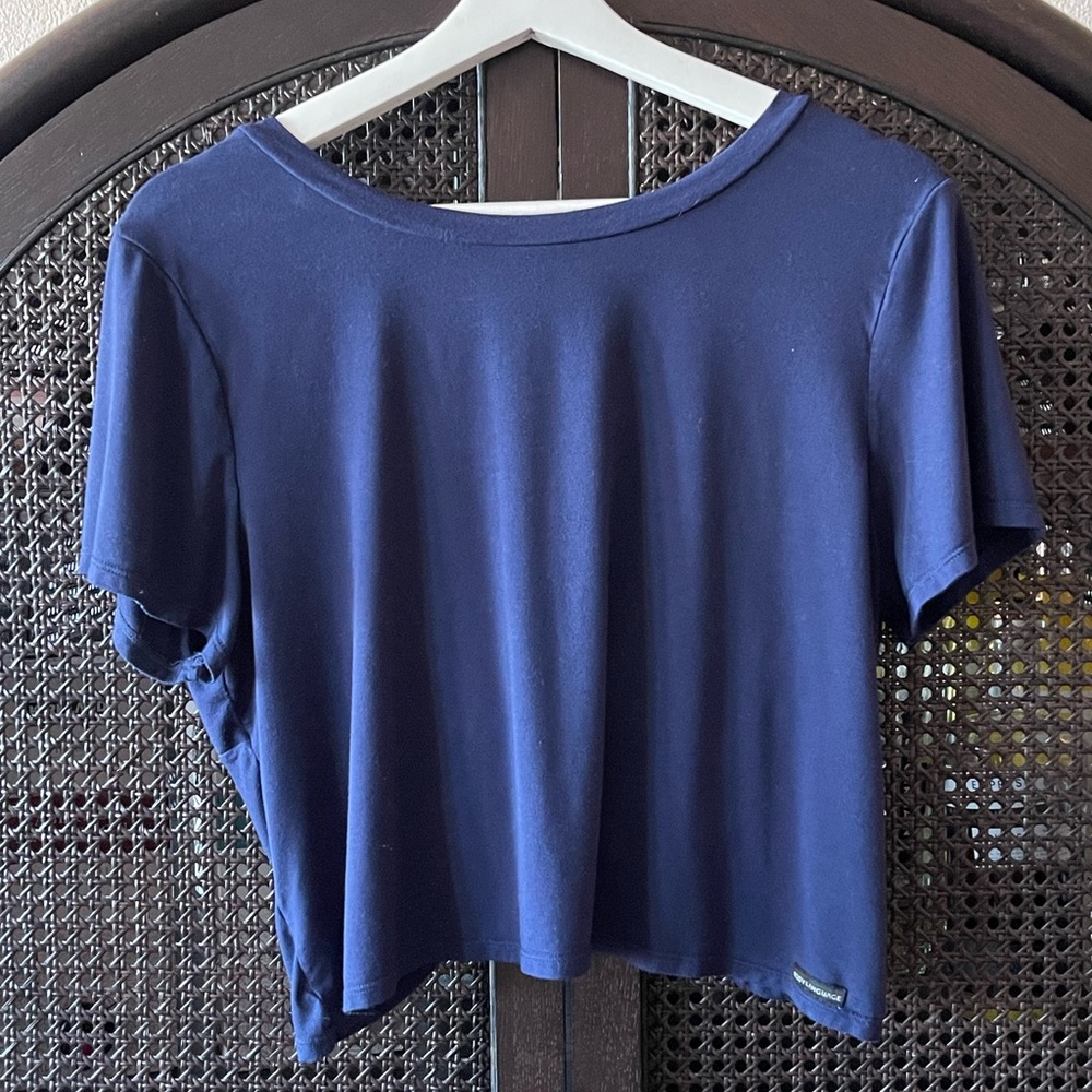Body Language Wrap Crop Tee - Picture 5 of 8